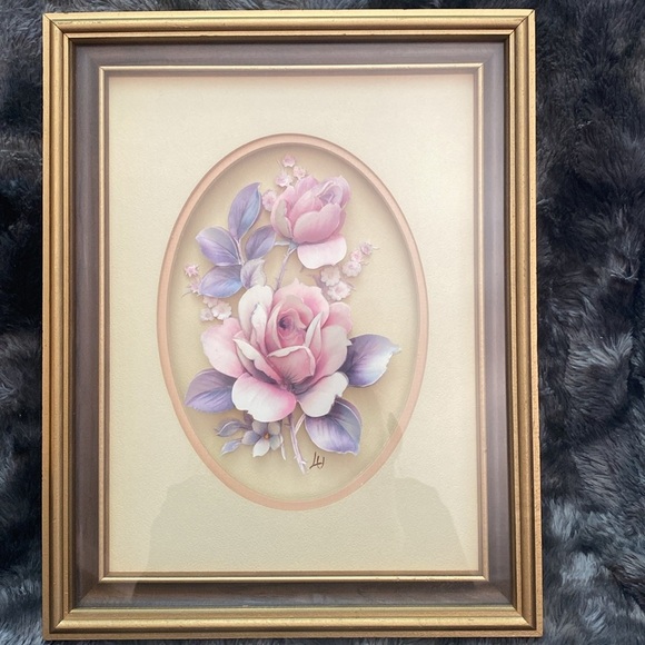 2 Vintage 3D paper tole Flower pictures - Picture 5 of 16